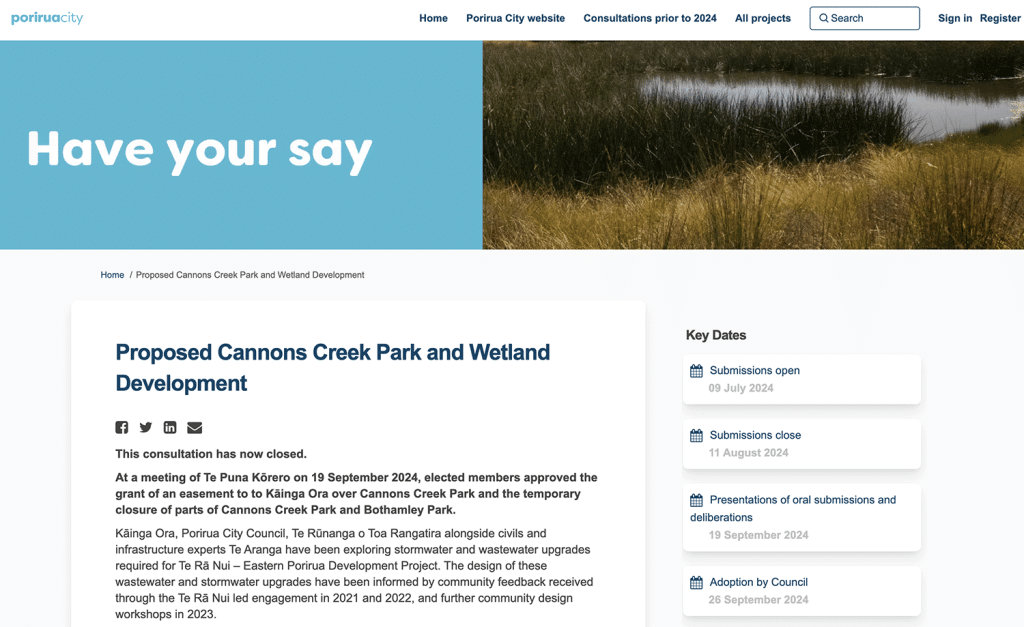 Cannons Creek Park Consultation